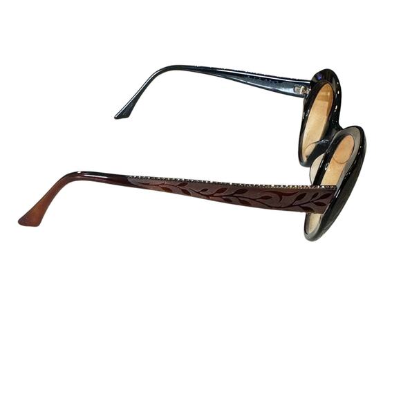 Judith Leiber Vintage Frosted Etched Rhinestone Sunglass FRAMES Rounded Cat Eye - Picture 11 of 15
